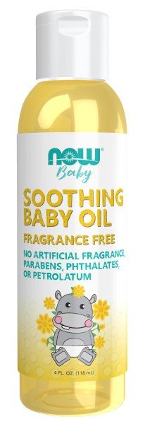 Now Foods Soothing Baby Oil, Fragrance Free 4 fl oz Oil