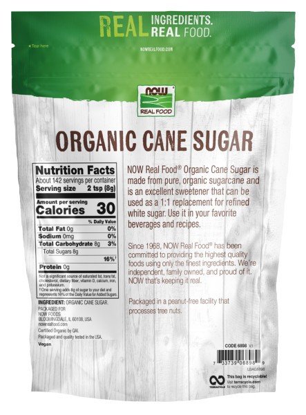 Now Foods Organic Cane Sugar 2.5 lb Granule