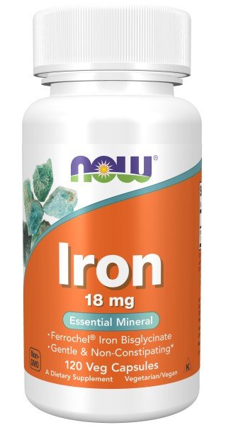 Now Foods Iron (Bisglycinate) 18 mg 120 VegCap