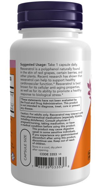 Now Foods Mega Potency Natural Resveratrol 60 VegCap