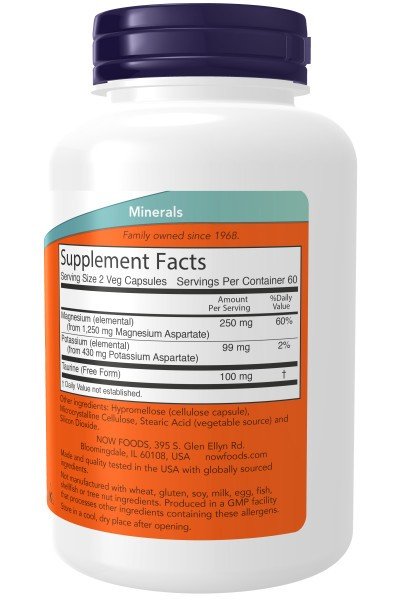 Now Foods Mag/Potassium Aspartate W/Taurine 120 Capsule