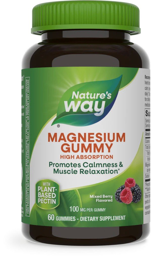 Nature's Way Magnesium Gummy-Mixed Berry Flavored 60 Gummy