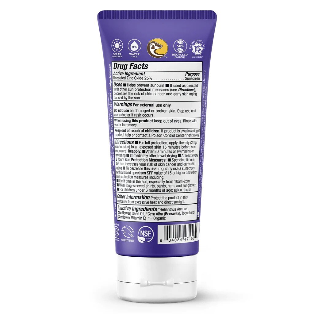 Badger SPF 50 Adventure Sport Mineral Sunscreen Cream 2.9 oz Cream