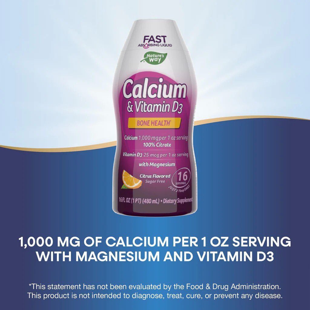 Nature&#39;s Way Calcium &amp; Vitamin D3 16 oz Liquid