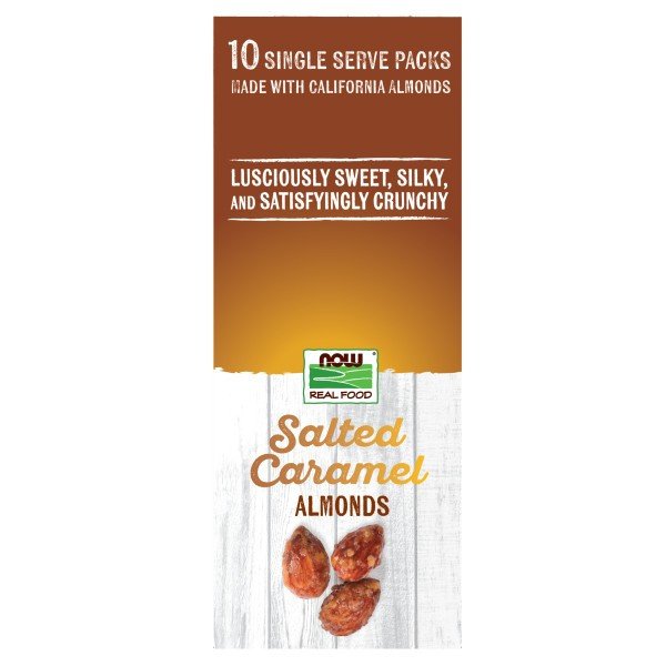 Now Foods Salted Caramel Almonds-10 Single Serve Packs 10-1.25 oz (35 g) Packet