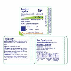 Boiron Aconitum Napellus 15C Homeopathic Single Medicine For Cough, Cold &amp; Flu 80 Pellet