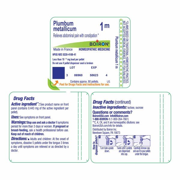 Boiron Plumbum Metallicum 1M Homeopathic Single Medicine For Digestive 80 Pellet