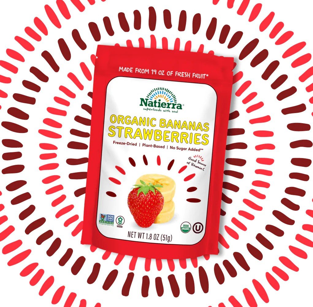 Natierra Organic Freeze-Dried Bananas &amp; Strawberries 1.8 oz Bag