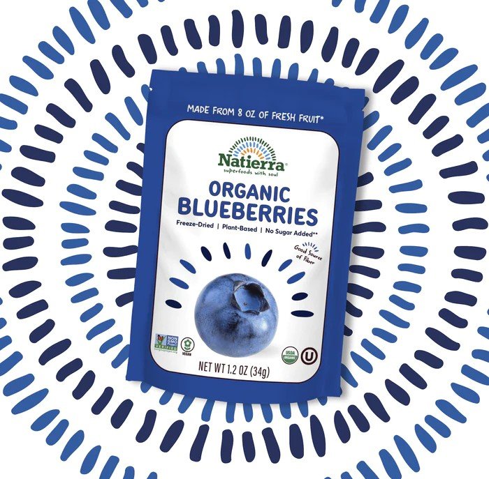 Natierra Organic Freeze-Dried Blueberries 1.2 oz Bag