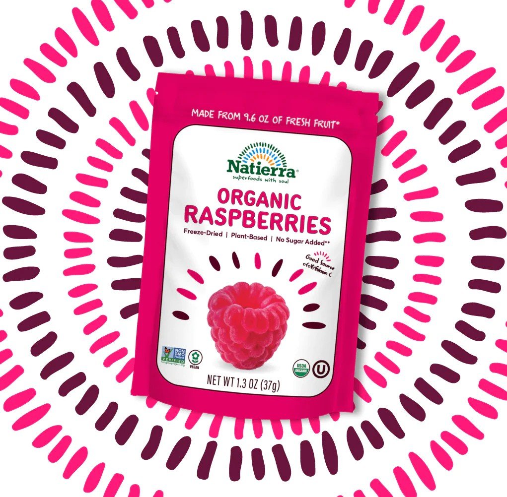 Natierra Organic Freeze-Dried Raspberries 1.3 oz Bag