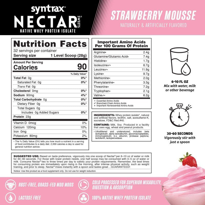 Syntrax NECTAR SWEETS Strawberry Mousse 2 lb Bag