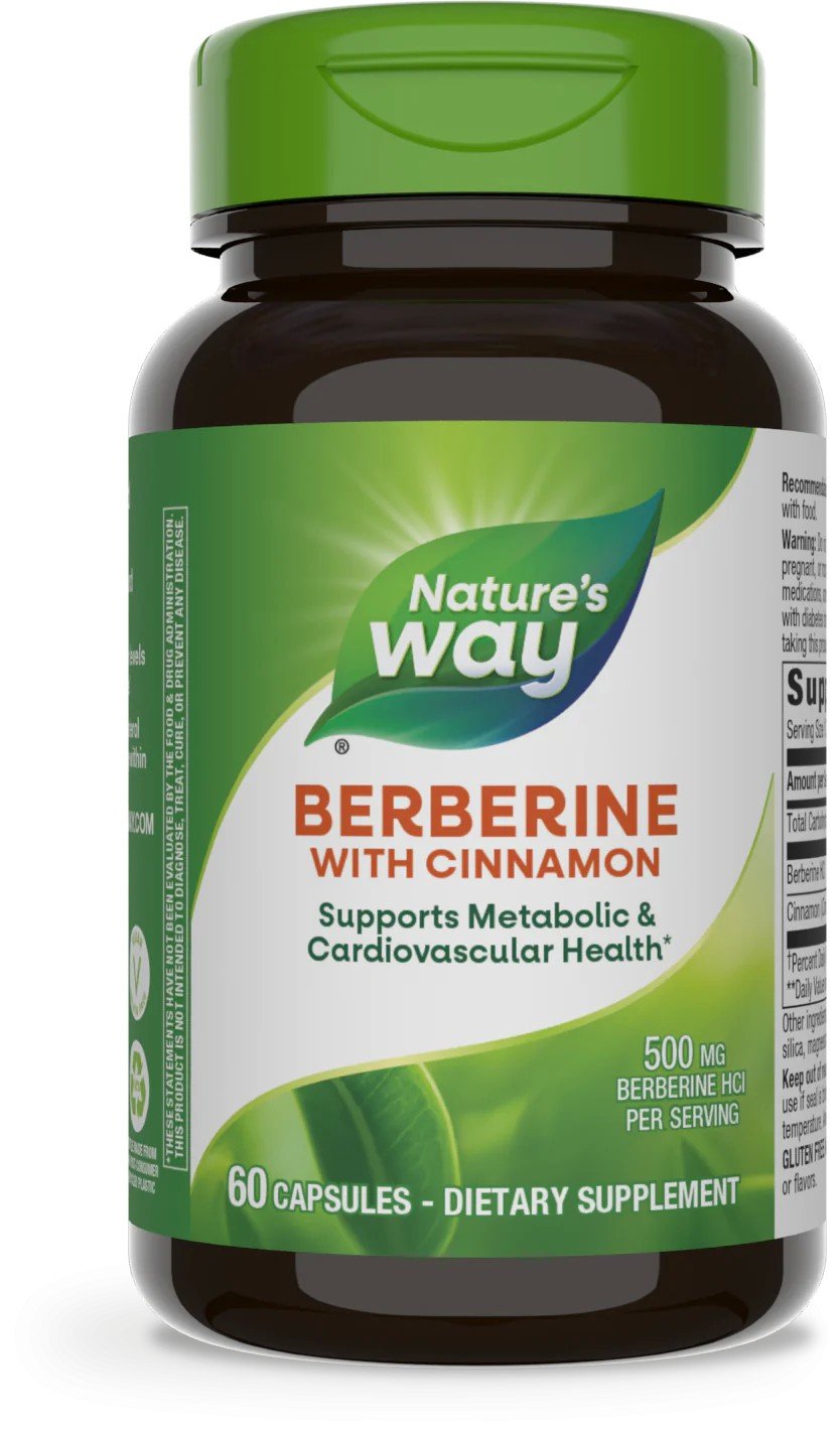 Nature's Way Berberine with Cinnamon 60 Vegetarian Capsules