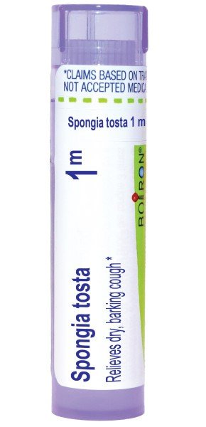 Boiron Spongia Tosta 1M Homeopathic Single Medicine For Cough, Cold & Flu 80 Pellet