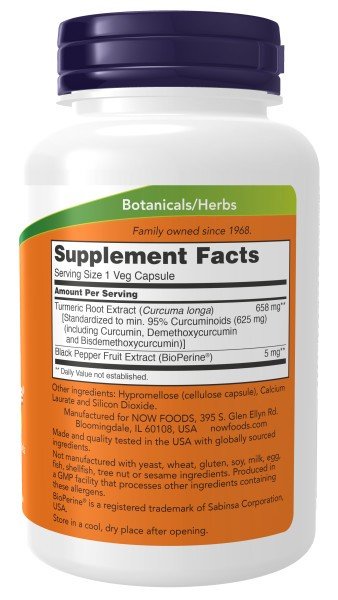 Now Foods Turmeric Curcumin + Bioperine 90 VegCap