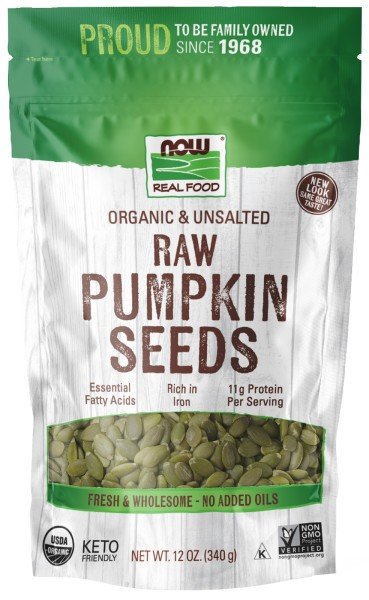 Now Foods Organic Pumpkin Seeds 12 oz Bag