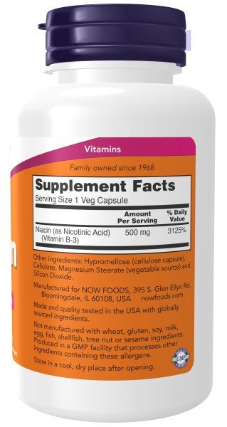 Now Foods Niacin 500mg 100 Capsule