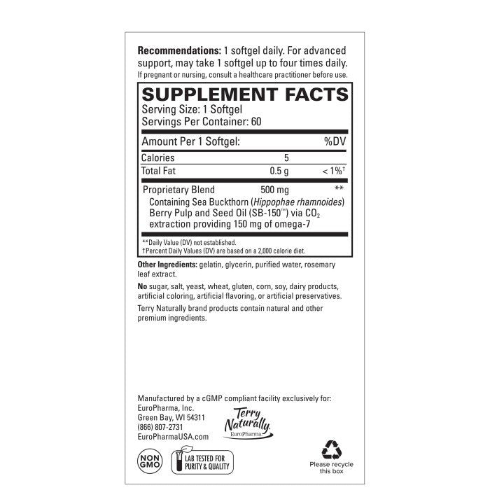 EuroPharma (Terry Naturally) Omega-7 60 Softgel