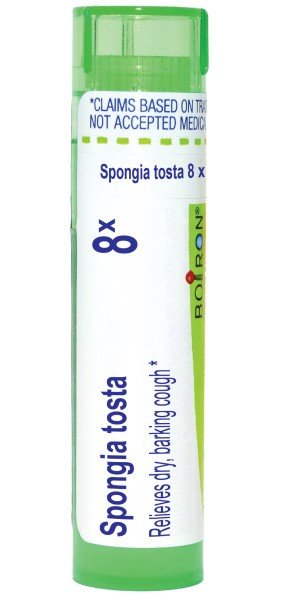 Boiron Spongia Tosta 8X Homeopathic Single Medicine For Cough, Cold & Flu 80 Pellet