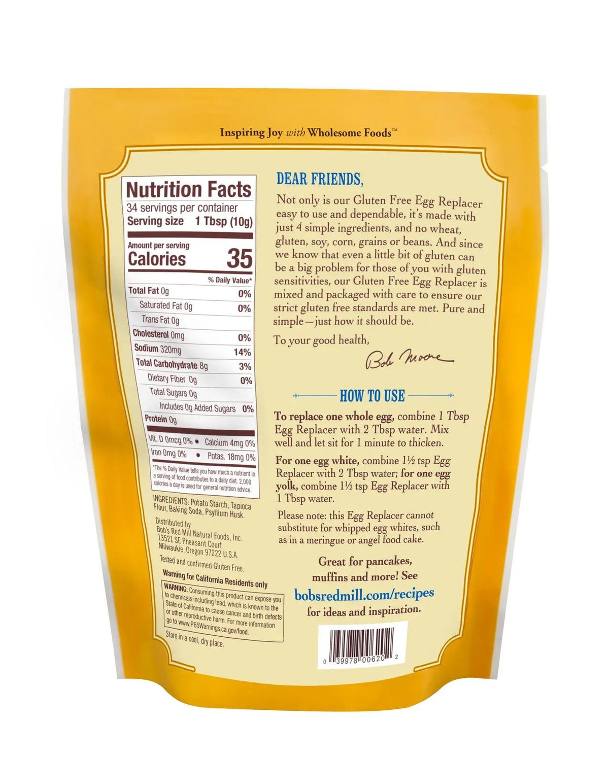 Bobs Red Mill Egg Replacer 12 oz Bag