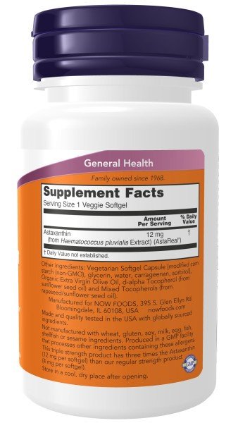 Now Foods Triple Strength Astaxanthin 12 mg 60 VegCap