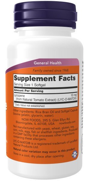 Now Foods Lycopene 10mg 120 Softgel