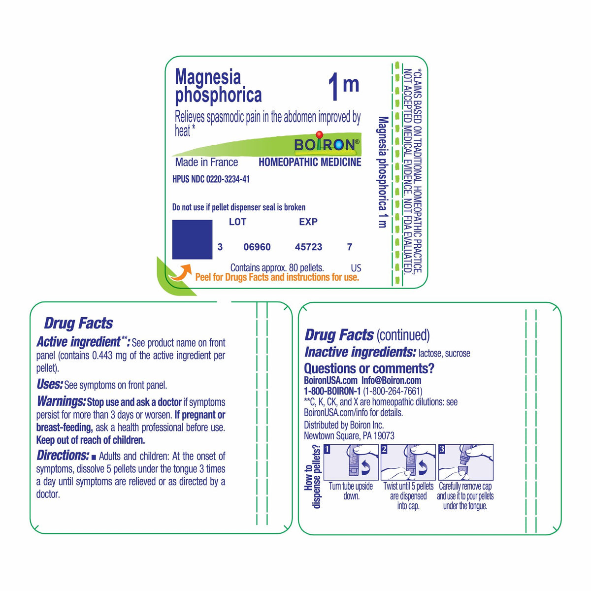 Boiron Magnesia Phosphorica 1M Homeopathic Single Medicine For Pain 80 Pellet