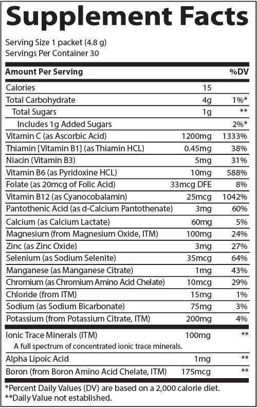 Trace Minerals Electrolyte Stamina Power Pak Non-GMO Watermelon 30 Packs Box