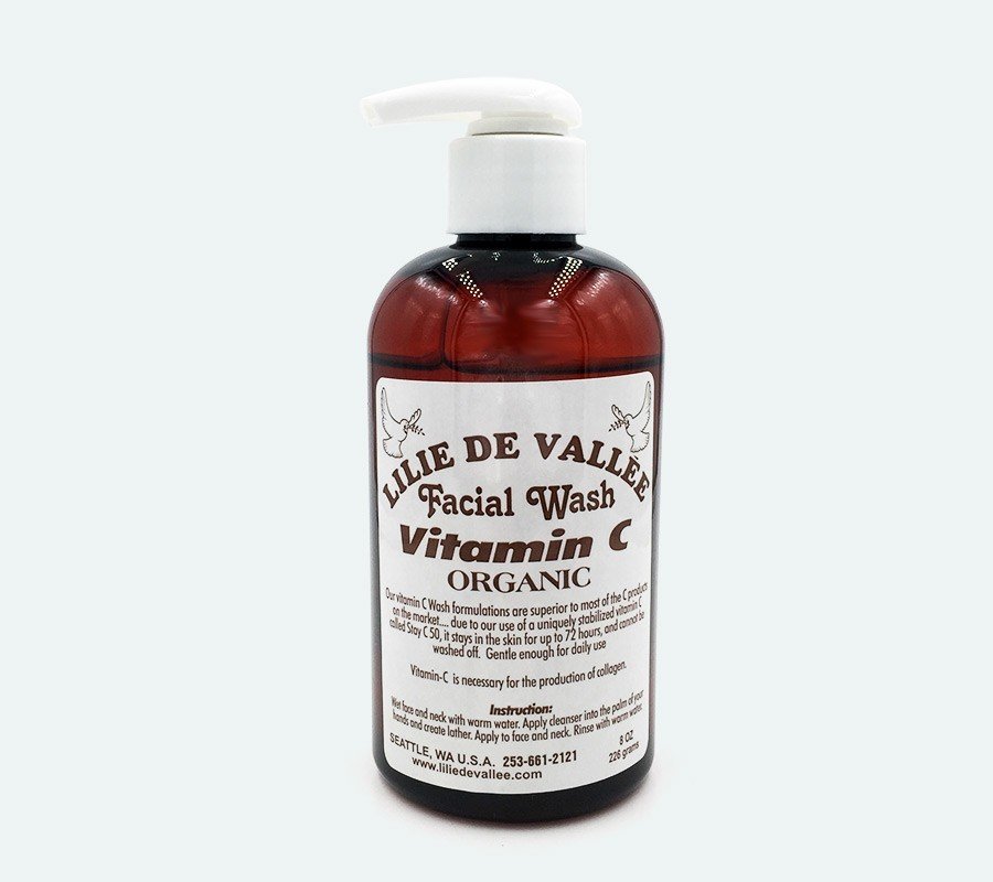 Lilie De Vallee Facial Wash Organic Vitamin C 8 oz Liquid