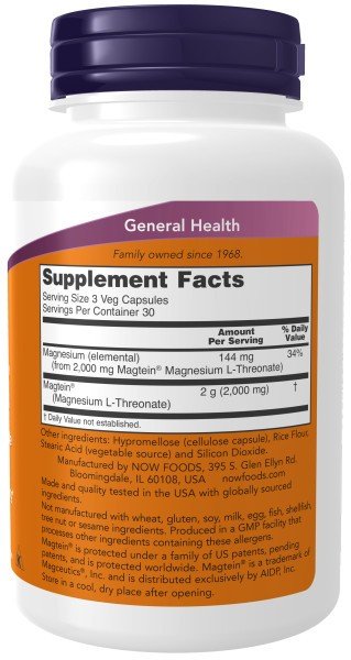 Now Foods Magtein Veg Caps 90 VegCap