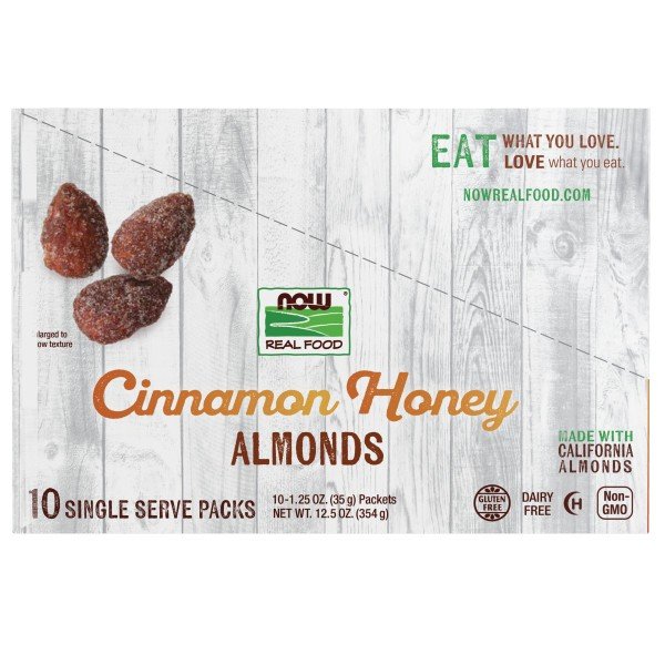 Now Foods Cinnamon Honey Almonds-10 Single Serve Packs 10-1.25 oz (35 g) Pa Packet