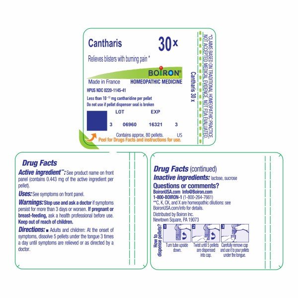 Boiron Cantharis 30X Homeopathic Single Medicine For First Aid 80 Pellet