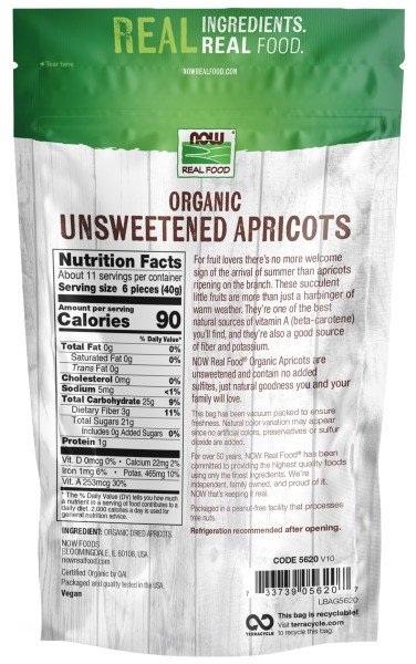 Now Foods Organic Unsweetened Apricots-16 oz. 16 oz Dried Apricot