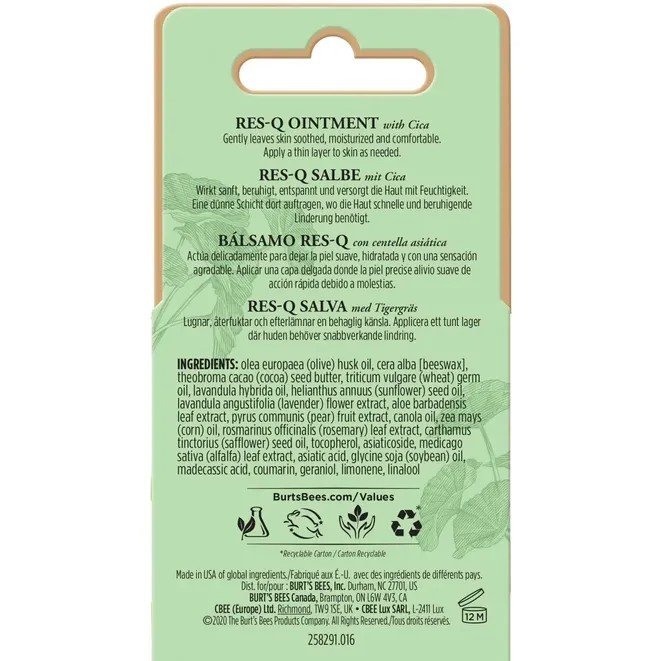 Burt&#39;s Bees Res-Q-Ointment Tin in Blister Box 0.60 oz. Tin