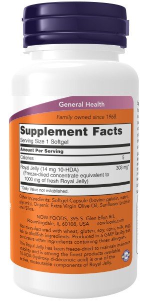 Now Foods Royal Jelly 1000mg 60 Softgel