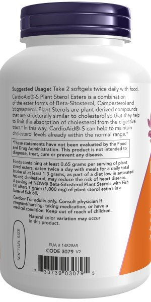 Now Foods Beta-Sitosterol Plant Sterol Softgels 180 Softgel