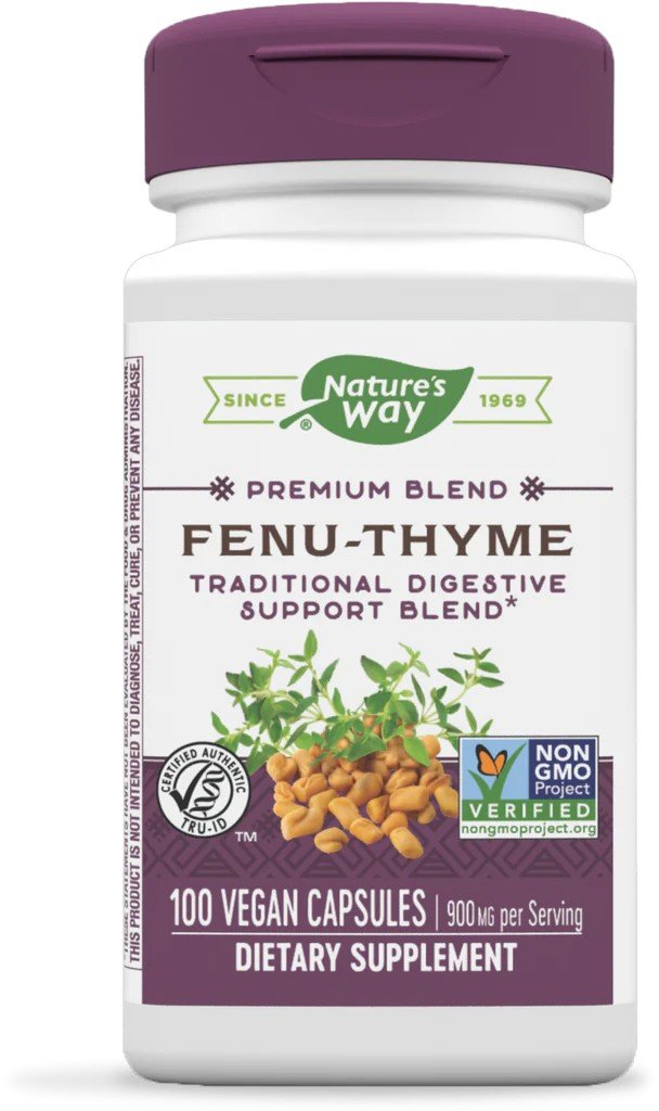 Fenu-Thyme | Nature's Way | Digestive Support | Non GMO | Vegan | Dietary Supplement | 100 Capsules | VitaminLife