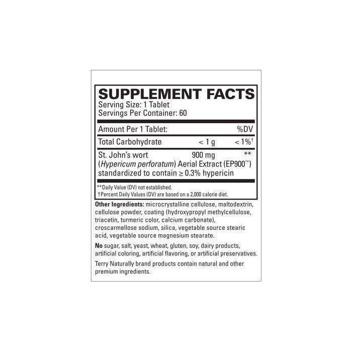 EuroPharma (Terry Naturally) St. John&#39;s Wort 900 60 Tablet