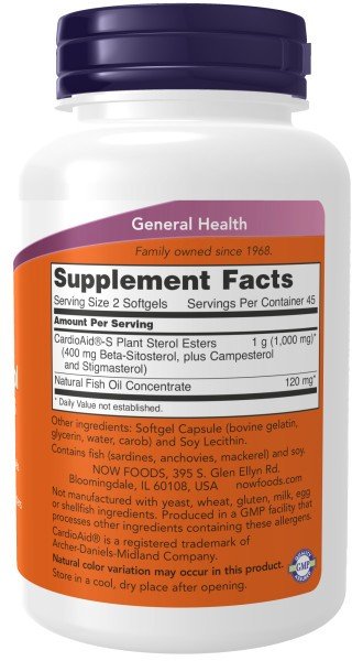 Now Foods Beta-Sitosterol Plant Sterol Softgels 90 Softgel