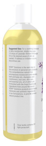 Now Foods Solutions Lavender Almond Massage Oil 16 oz Liquid