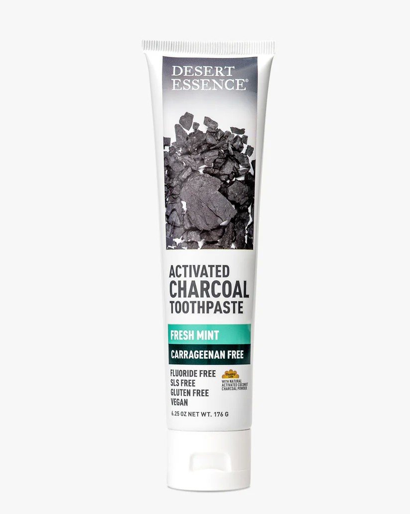 Desert Essence Activated Charcoal Carrageenan Free Toothpaste 6.25 oz Paste