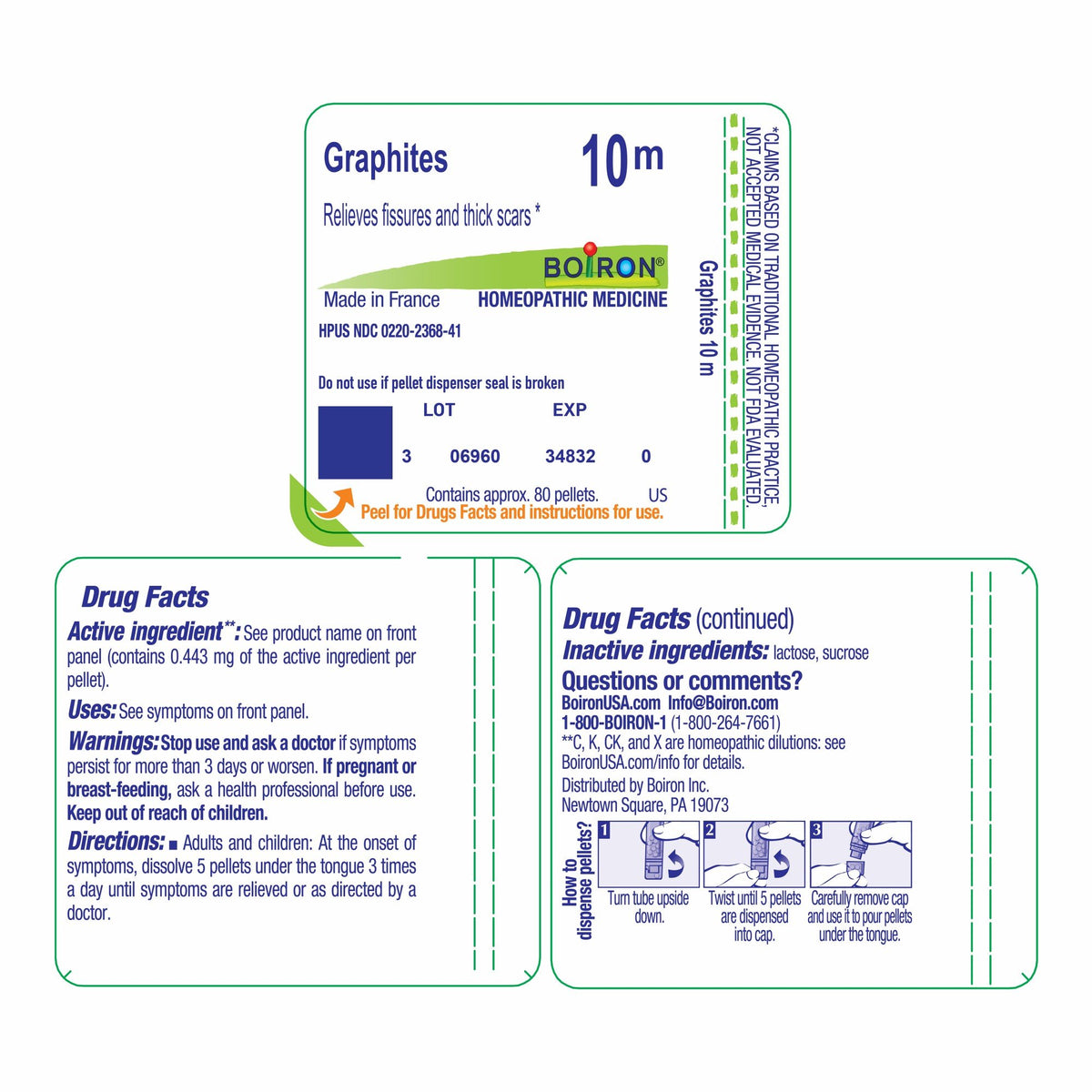 Boiron Graphites 10M Homeopathic Single Medicine For First Aid 80 Pellet