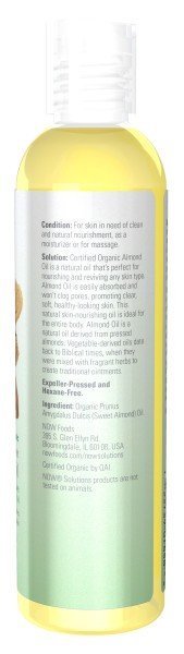 Now Foods Solutions, Organic Sweet Almond Oil 8 oz Oil