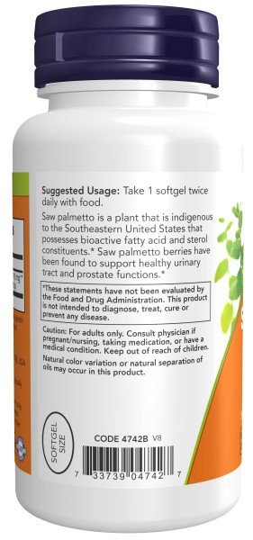 Now Foods Saw Palmetto Extract 160 mg 120 Softgel