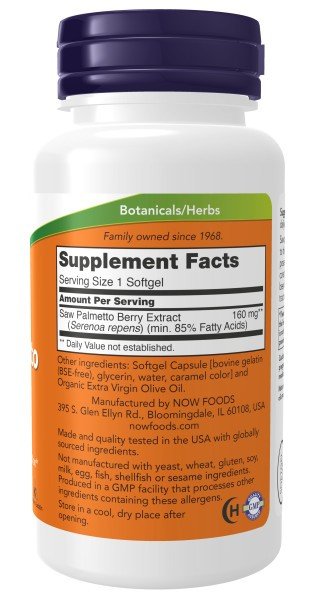 Now Foods Saw Palmetto Extract 160 mg 120 Softgel