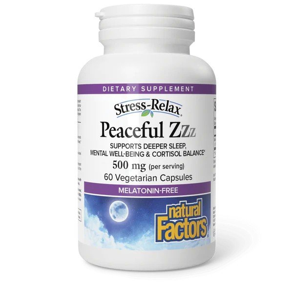 Natural Factors Stress-Relax Peaceful Zzz 500 mg 60 VegCap