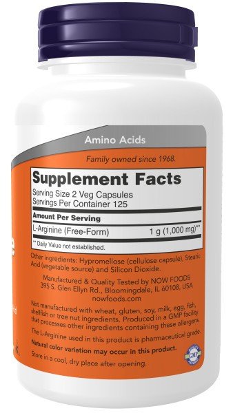 Now Foods L-Arginine 500mg 250 Capsule