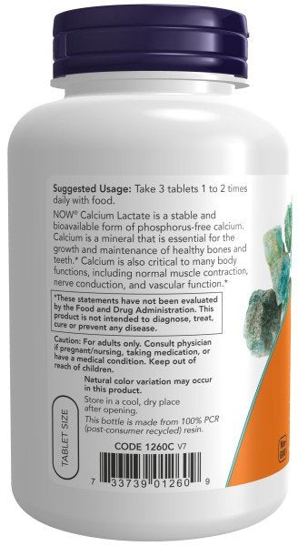 Now Foods Calcium Lactate 250 Tablet