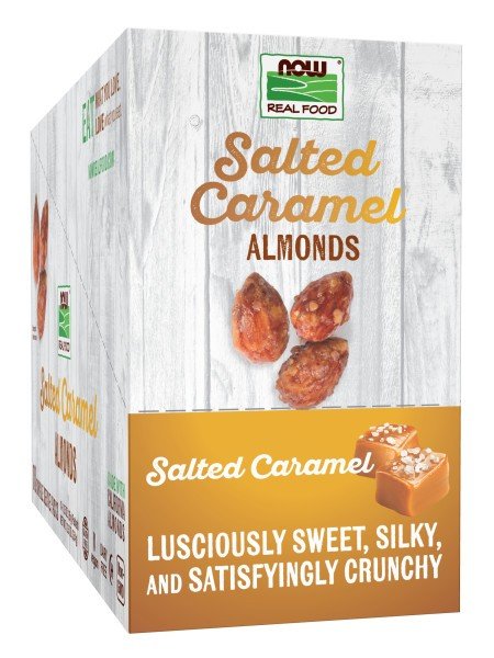 Now Foods Salted Caramel Almonds-10 Single Serve Packs 10-1.25 oz (35 g) Packet