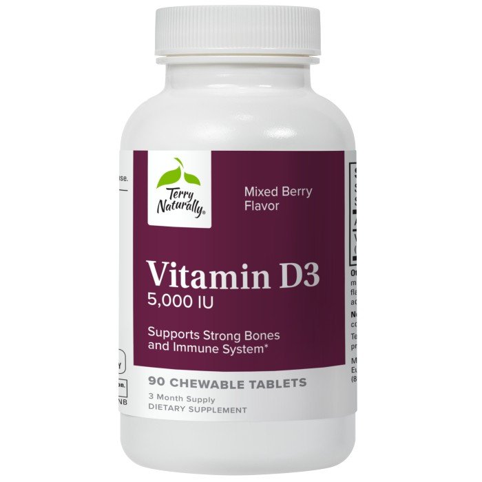 EuroPharma (Terry Naturally) Vitamin D3 Chewable 5,000 IU 90 Tablet