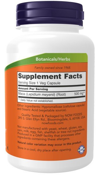 Now Foods Maca 500 mg 250 Veg Capsule